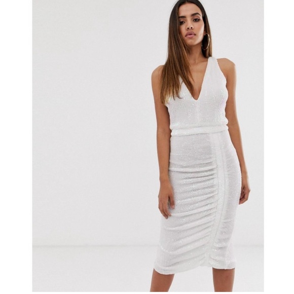 NWT Lavish Alice Iridescent Sequin Midi Dress